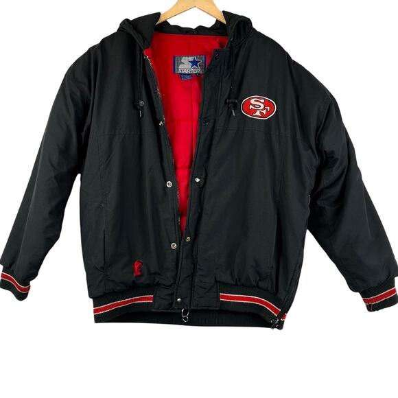 Vintage Starter San Francisco 49ers Hooded Parka Jacket Size L‎ Rare 90s - Picture 1 of 12